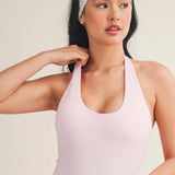Pink Scoop Neck Halter Top