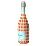 Orange & White Gingham Prosecco Bottle Wrap