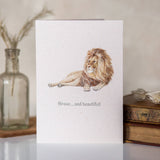 Lion Cute Encouragement Card | Watercolor | Recycled Paper