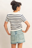 Navy Stripe Collared Short Sleeve