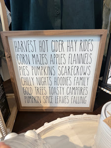 Wooden Fall Sign