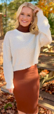 Ivory Cropped Long Sleeve Sweater