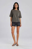 Olive Crew Neck Scuba Top