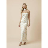 Cream Floral Maxi Dress with Scarf