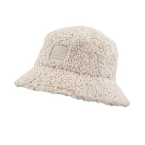 Beige Cozy Sherpa Bucket Hat
