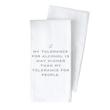 Tolerance Tea Towel: White • 100% Cotton