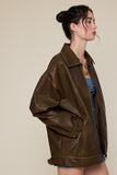 Chocolate Vegan Leather Jacket