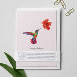 Hummingbird Thinking of You Card | Watercolor | Recycled