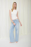 Ivory Fitted Angled Hem Tank