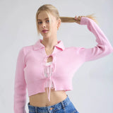 Bubblegum Pink Tie Front Cardigan