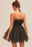 Black Organza Rhinestone Dress