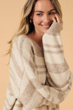 Tan & Cream Striped Sweater