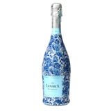Blue Porcelain Roses Prosecco Bottle Wrap