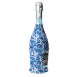 Blue Porcelain Roses Prosecco Bottle Wrap