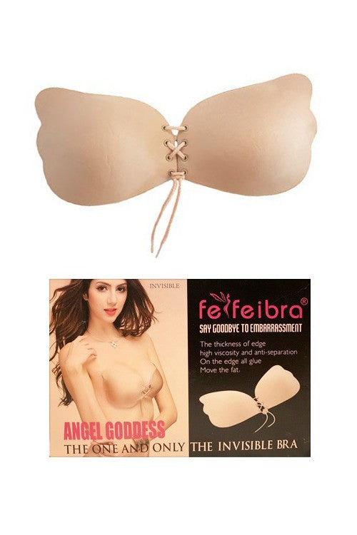 Lace Up Adhesive Bra - Nude