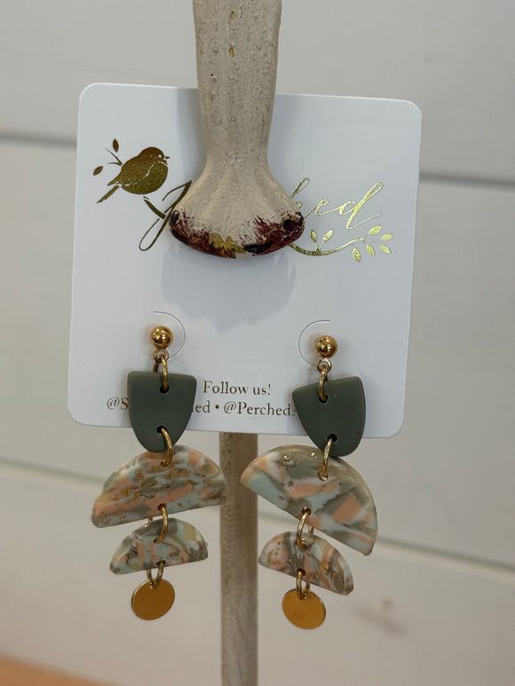 Sage Marbled Earrings