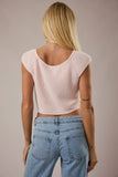 Baby Pink Front Tie Top
