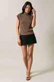 Cap Sleeve Mock Neck Top