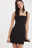 Black Side Slit Mini Dress