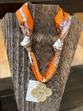 Scarf Necklace with Charm