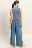 Blue Mineral Wash Tank & Pant Set