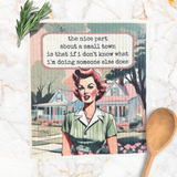 Hysterical Vintage Swedish Dishcloth : Small Town Humor