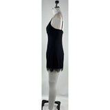 Lace Detail Black Mini Dress