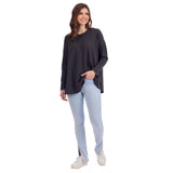 Libba Black Swing Hem Top