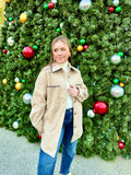 Oatmeal Stitched Trim Button Down Jacket