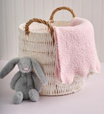 Baby Pink Scalloped Chenille Blanket