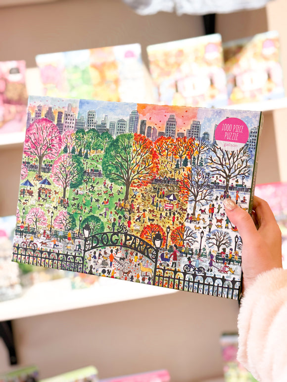 Dog Park In Four Seasons 1000 Piece Puzzle