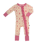 Blush & Bloom - Zipper Footie Pajamas