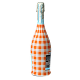 Orange & White Gingham Prosecco Bottle Wrap