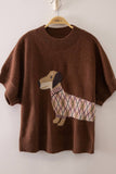 Brown Dachshund  Short Sleeve Top
