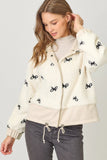 Ivory Sherpa Bow Jacket