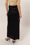 Stretchy Black Sparkle Maxi Skirt