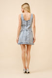 Light Wash Denim Dress With Buckle Straps