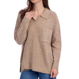 Tan Noa Collared Sweater - One Size
