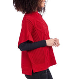 Red Claude Cable Knit Sweater - One Size