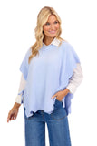 Baby Blue Rigsby Scallop Sweater - One Size