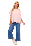 Pink Rigsby Scallop Sweater - One Size