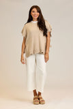 Tan Rigsby Scallop Sweater - One Size