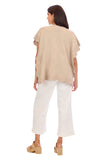 Tan Rigsby Scallop Sweater - One Size