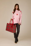 One Size - Pink Santa Jacquard Sweater