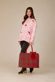 One Size - Pink Santa Jacquard Sweater