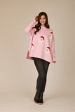 One Size - Pink Santa Jacquard Sweater
