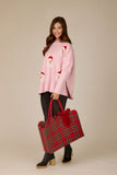 One Size - Pink Santa Jacquard Sweater