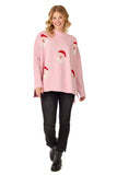 One Size - Pink Santa Jacquard Sweater