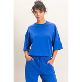 Cobalt Blue Drop Shoulder Tee