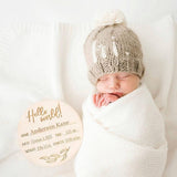 Hi. Pebble Brown Hand Knit Beanie 0-6 mo